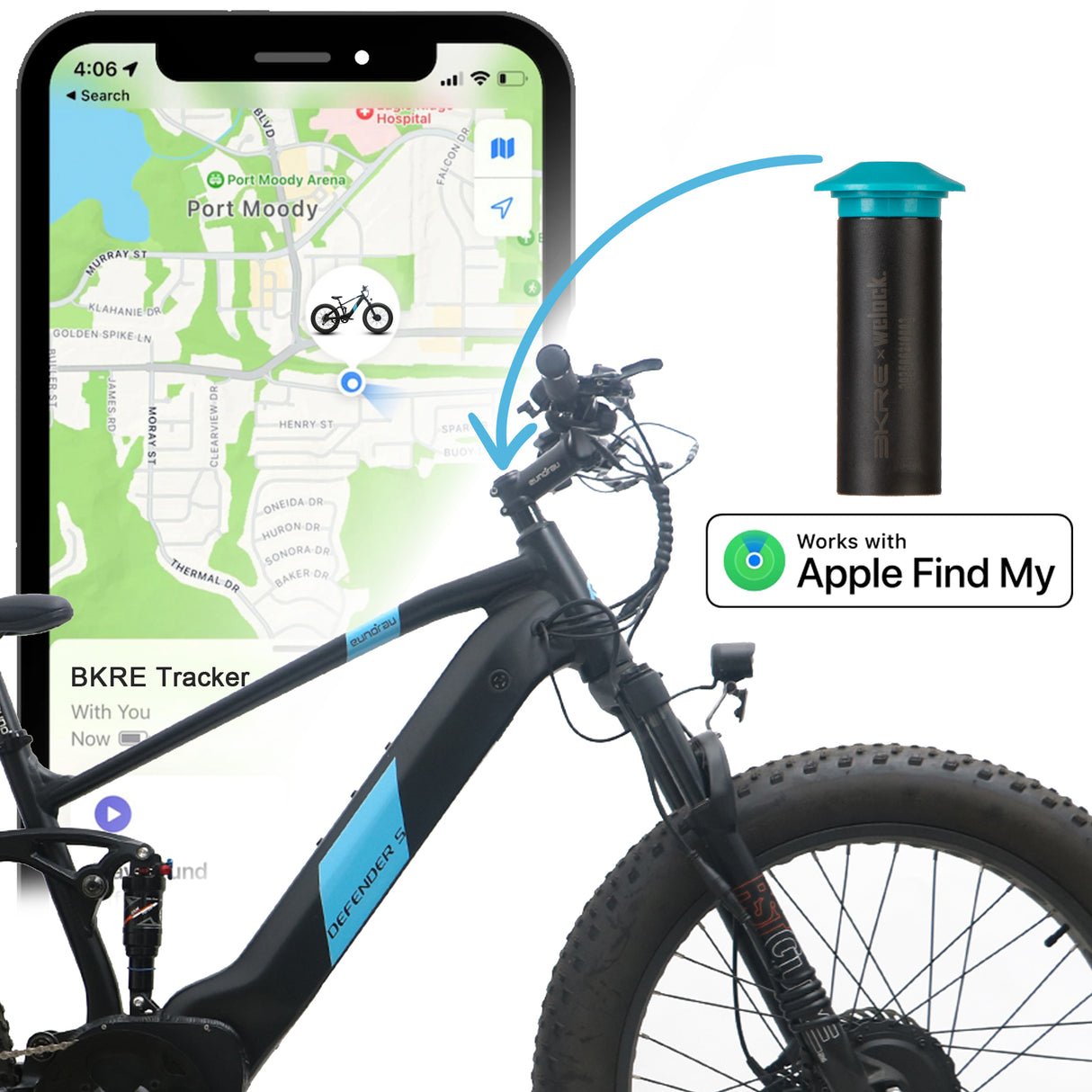 Stem Cap Bike Tracker - Apple Find My