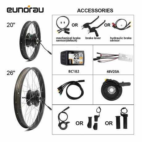 ENA 48V750W Fat tire Ebike Rear Hub Motor Conversion Kit