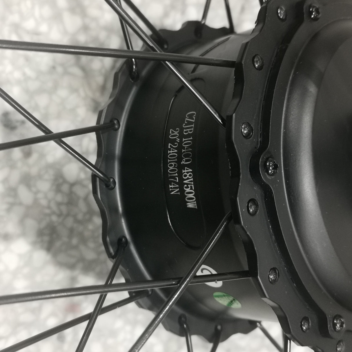 Electric Bike 20" Wheel Rim Hub with 48V500W Motor Fit for EUNORAU NEW-TRIKE Front Wheel