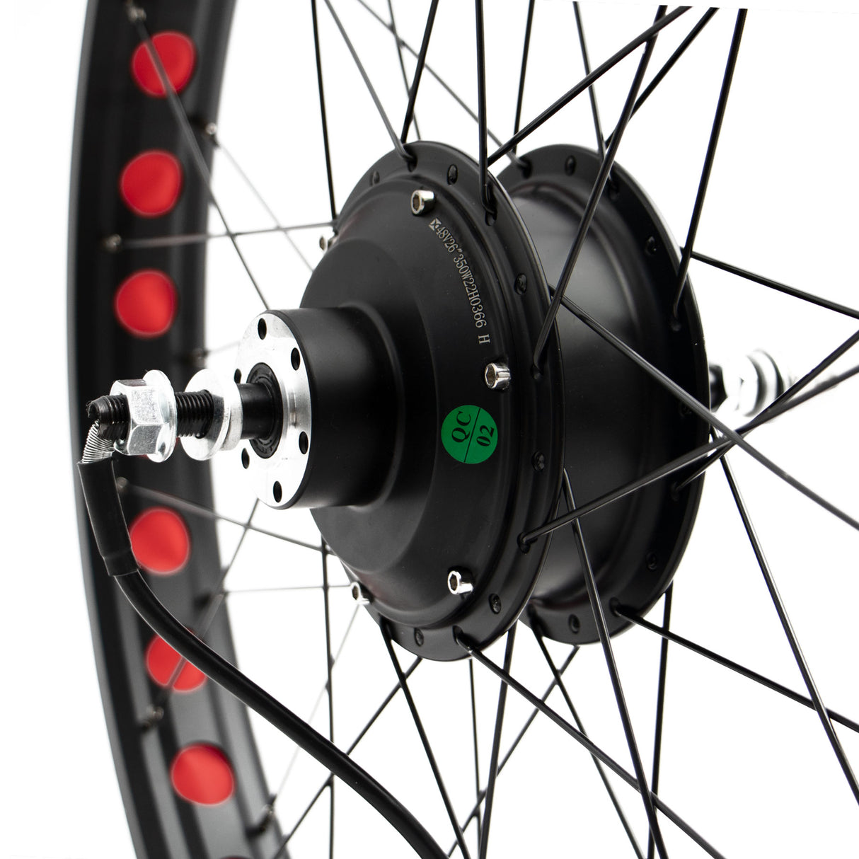 Electric Bike 26" Wheel Rim Hub with 48V350W Motor Fit for EUNORAU FAT-AWD Rear Wheel