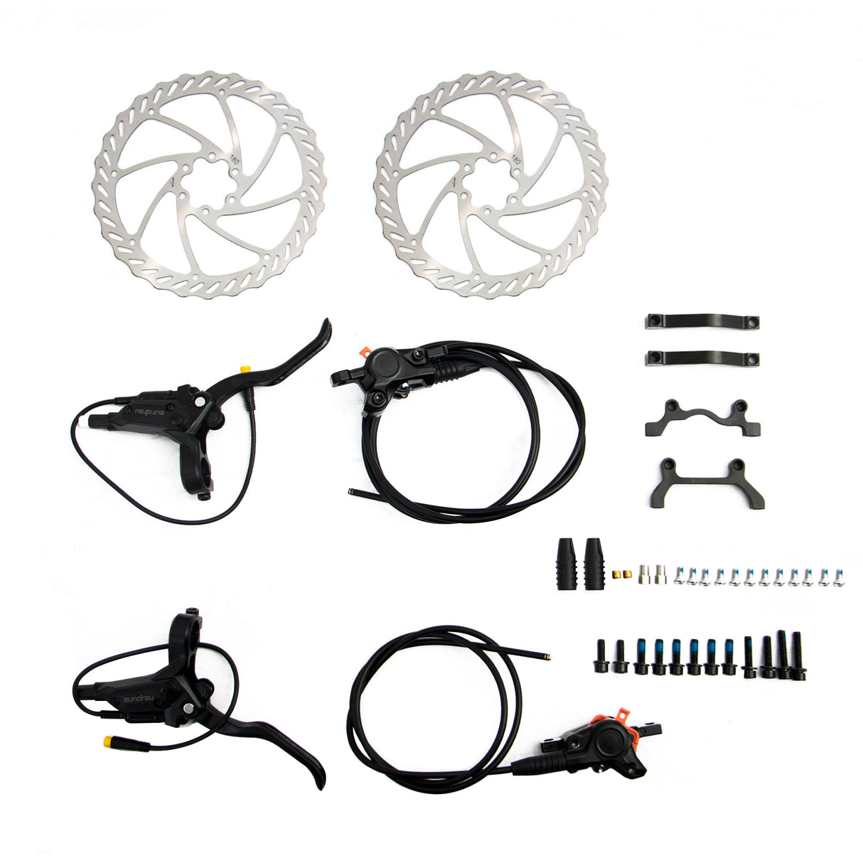 Electric Bike 2-Piston Hydraulic Disc Brake Sensor Set with 180MM Brake Rotors